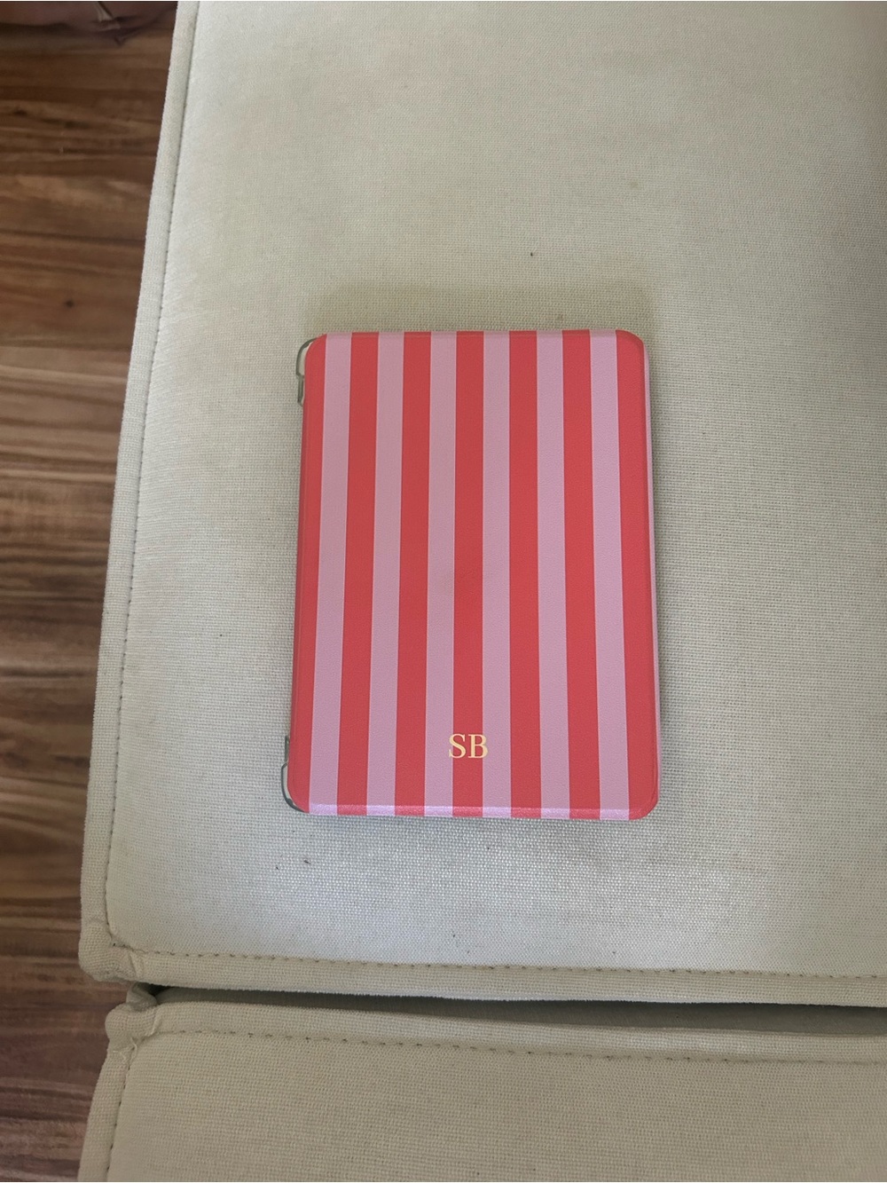 Kindle paper White Pink & Coral Striped Case